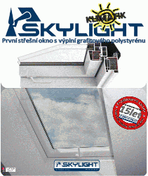 první střešní okno, které má vyplněný profil grafitovým polystyrénem