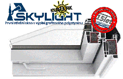 plastová střešní okna SKYLIGHT Premium/Klimatik rozměr 94x118cm, POZOR- výklopně kyvné střešní okno, kód 9/11